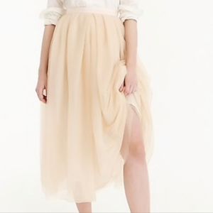 J. Crew Cream Midi Tulle Skirt